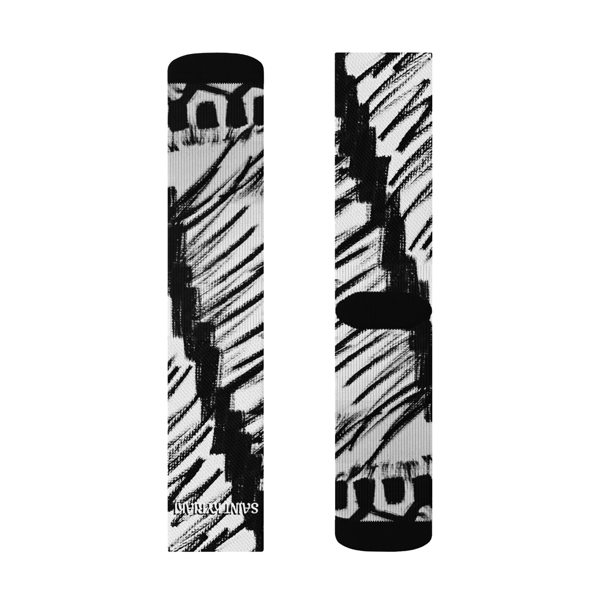 Minimalist black ink marker drawing on fine cotton canvas panel by SAINT KYRIAKI Katie Chonacas. Features a sharp diagonal staircase dividing dense, high-contrast dark cross-hatch shading inspired by Ansel Adams.