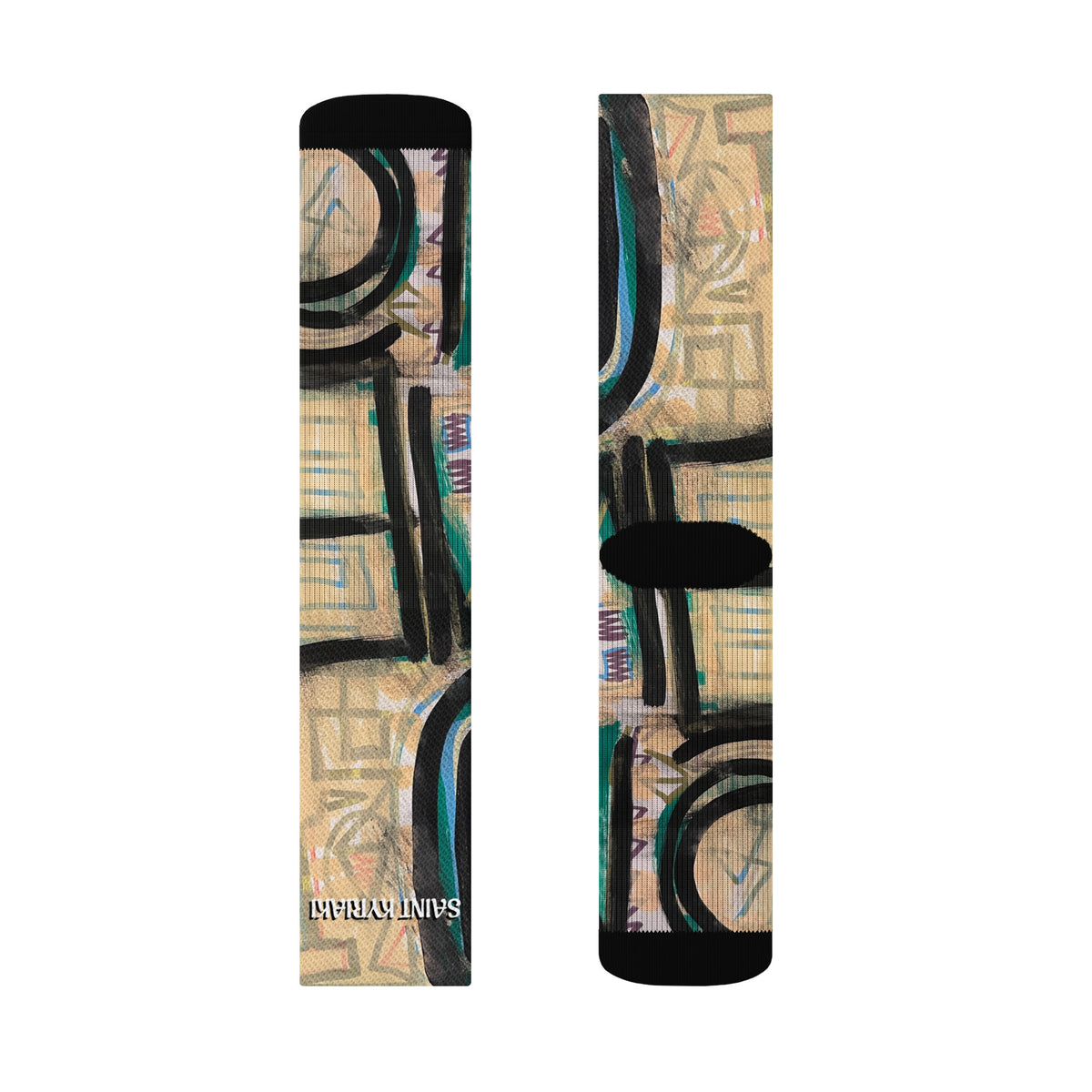 Pop art style street graphic doodle drawing using heavy black block typography reading AMZ NYC and LOVERZ on paper by SAINT KYRIAKI. Homage to Keith Haring maze lines mapping urban cosmic destiny.